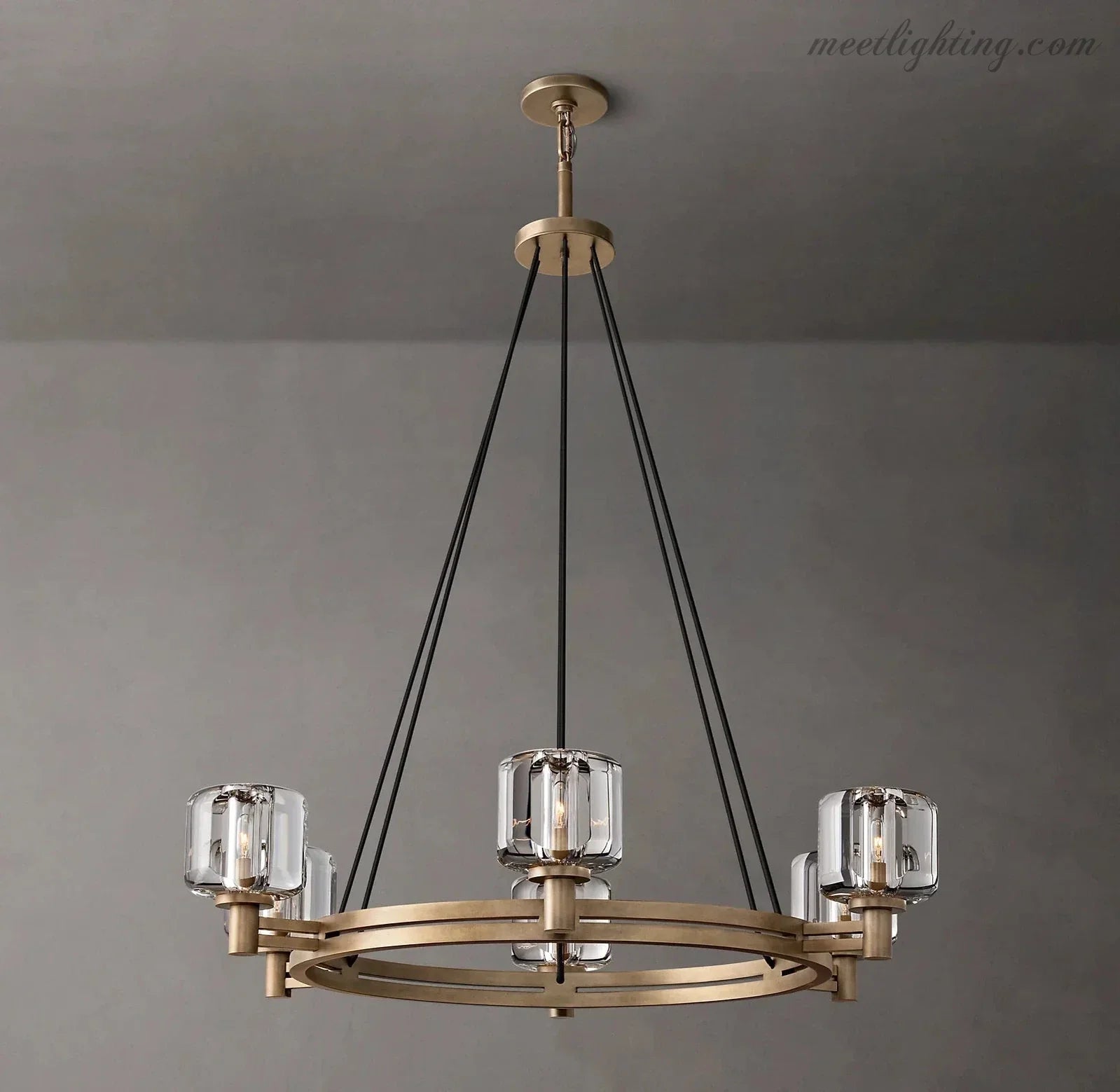 Demart Round Chandelier 36" for Living Room, Bedroom, Dining Table-MEET LIGHTING