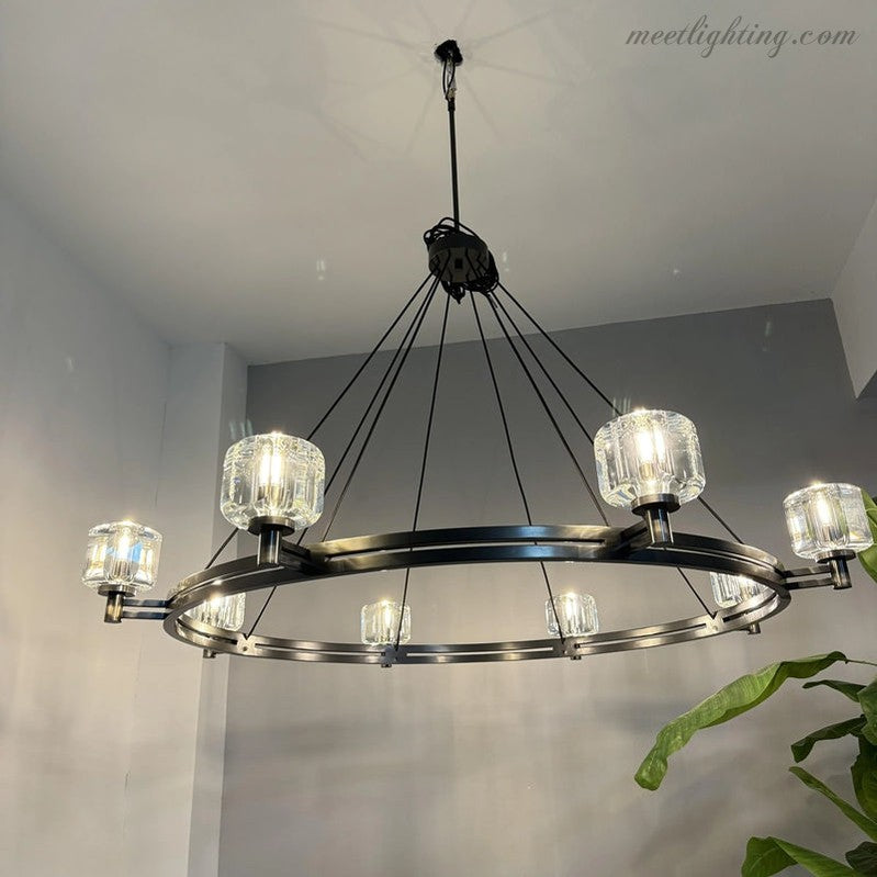 Demart Round Chandelier 60" for Living Room, Bedroom, Dining Table-MEET LIGHTING