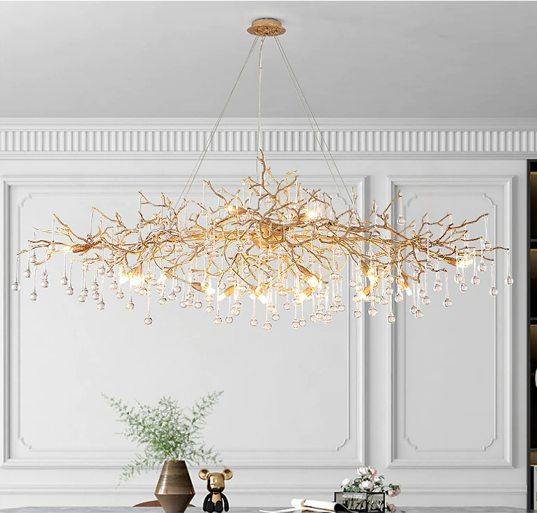 Doris Branch Crystal Chandelier Light-MEET LIGHTING