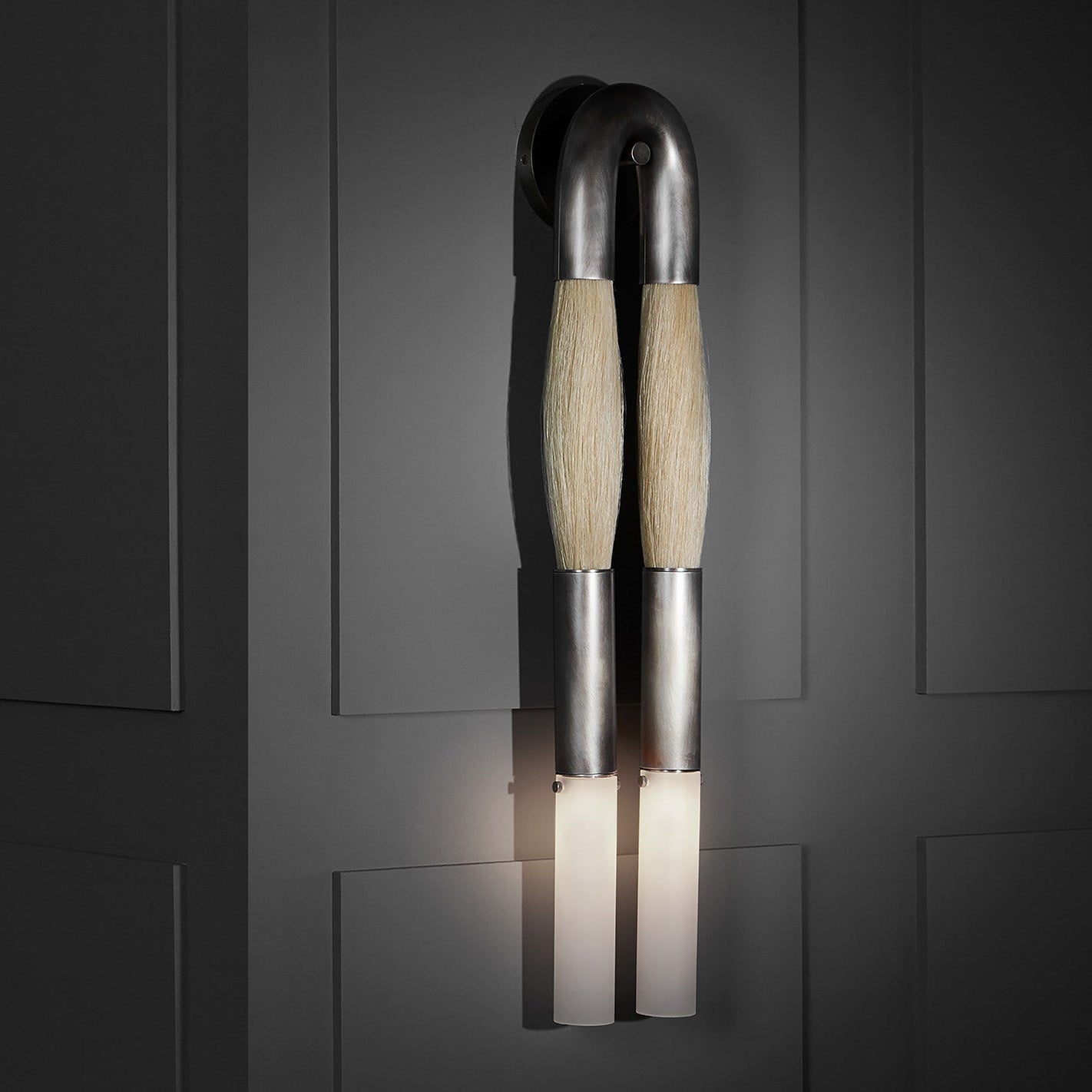 Antonia Horsehair Double Sconce by Meetlighting