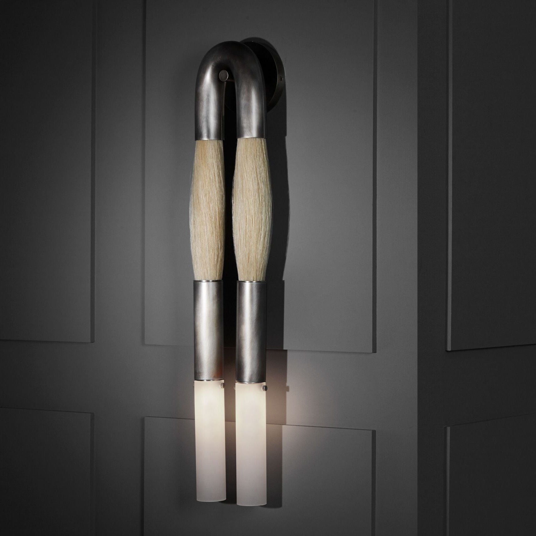 Antonia Horsehair Double Sconce by Meetlighting