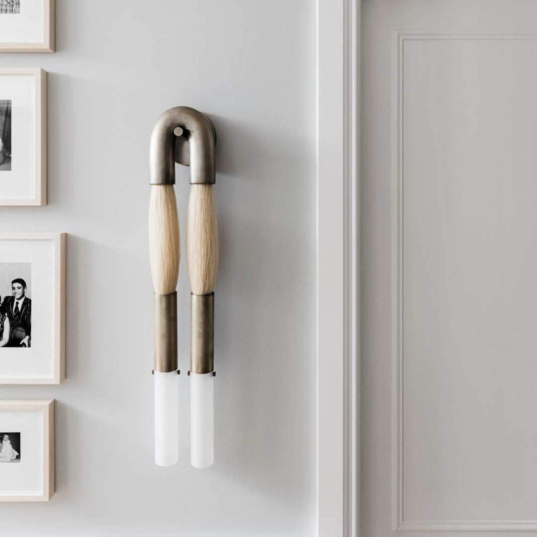 Antonia Horsehair Double Sconce by Meetlighting