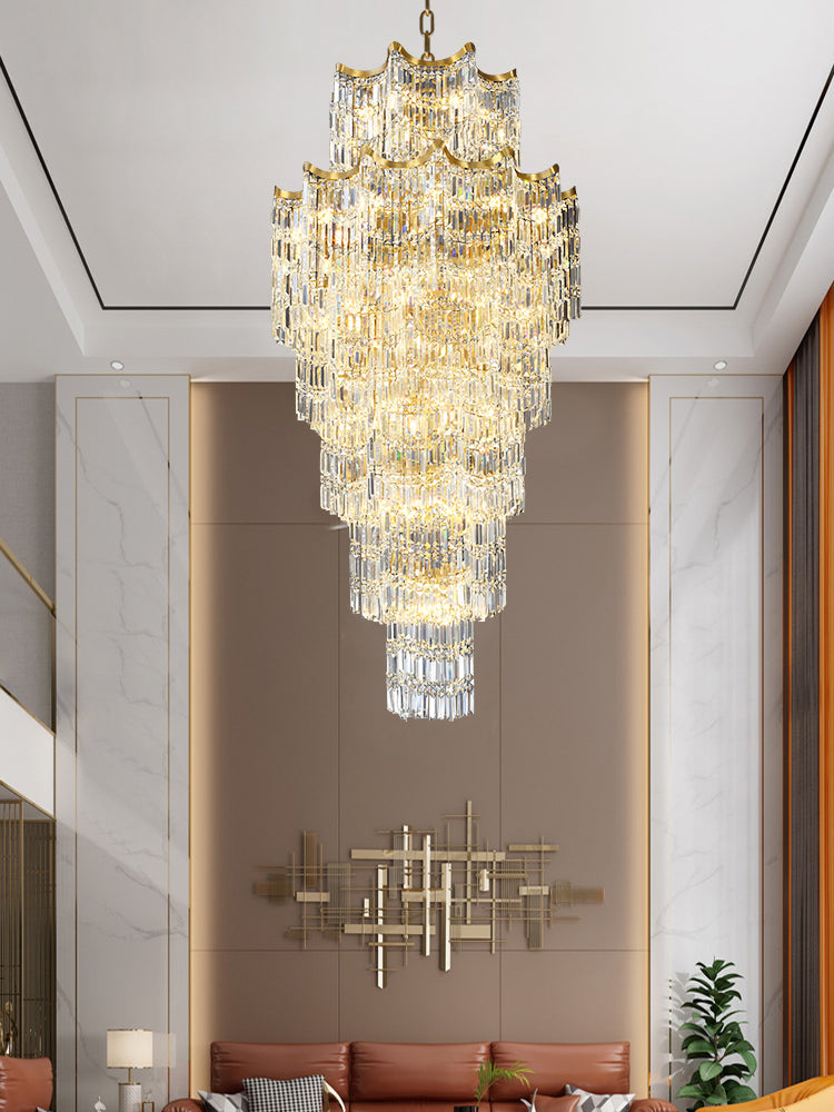Elegant Crystal Chandelier for Duplex Villas-MEET LIGHTING