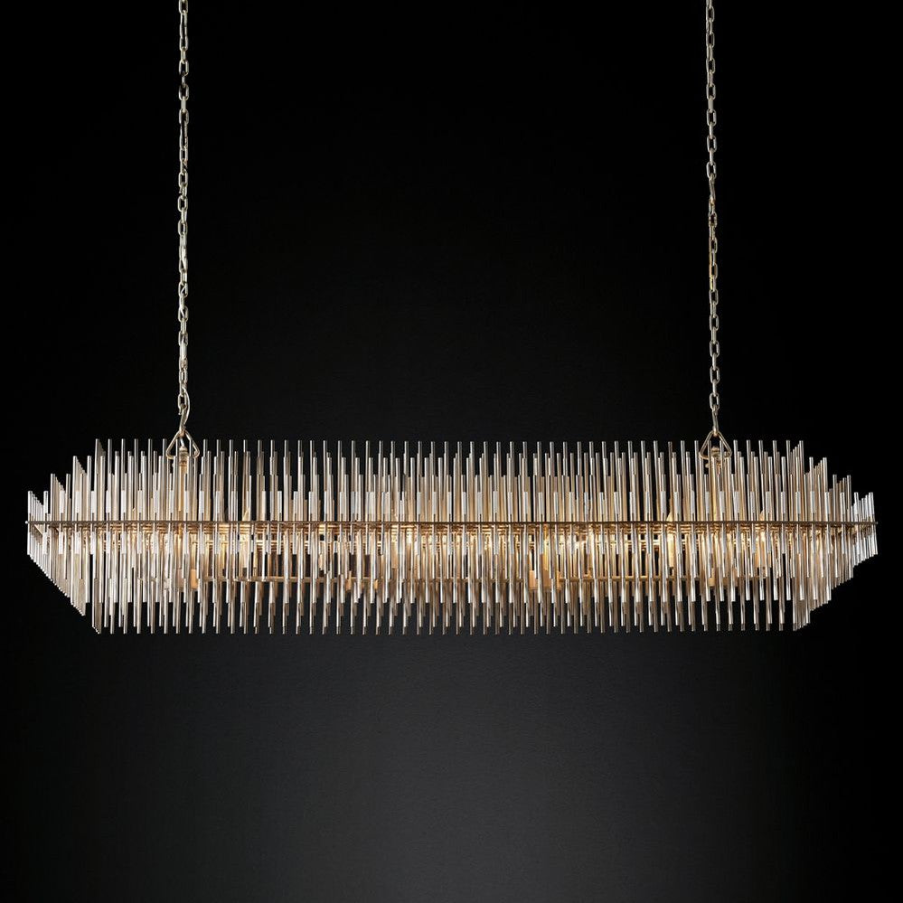 Emily Rectangle Metal Chandelier 54"-MEET LIGHTING