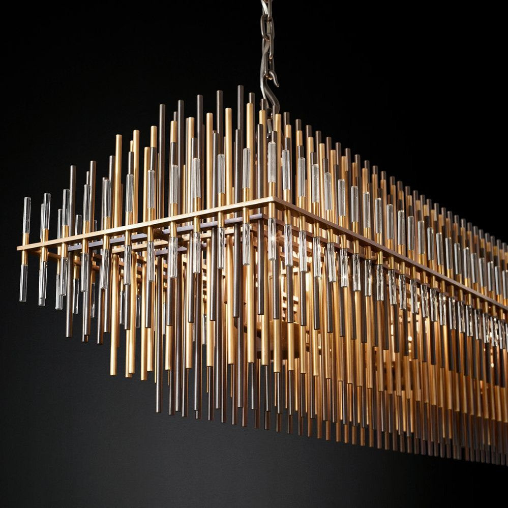 Emily Rectangle Metal Chandelier 54"-MEET LIGHTING