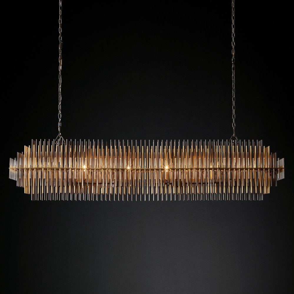 Emily Rectangle Metal Chandelier 54"-MEET LIGHTING