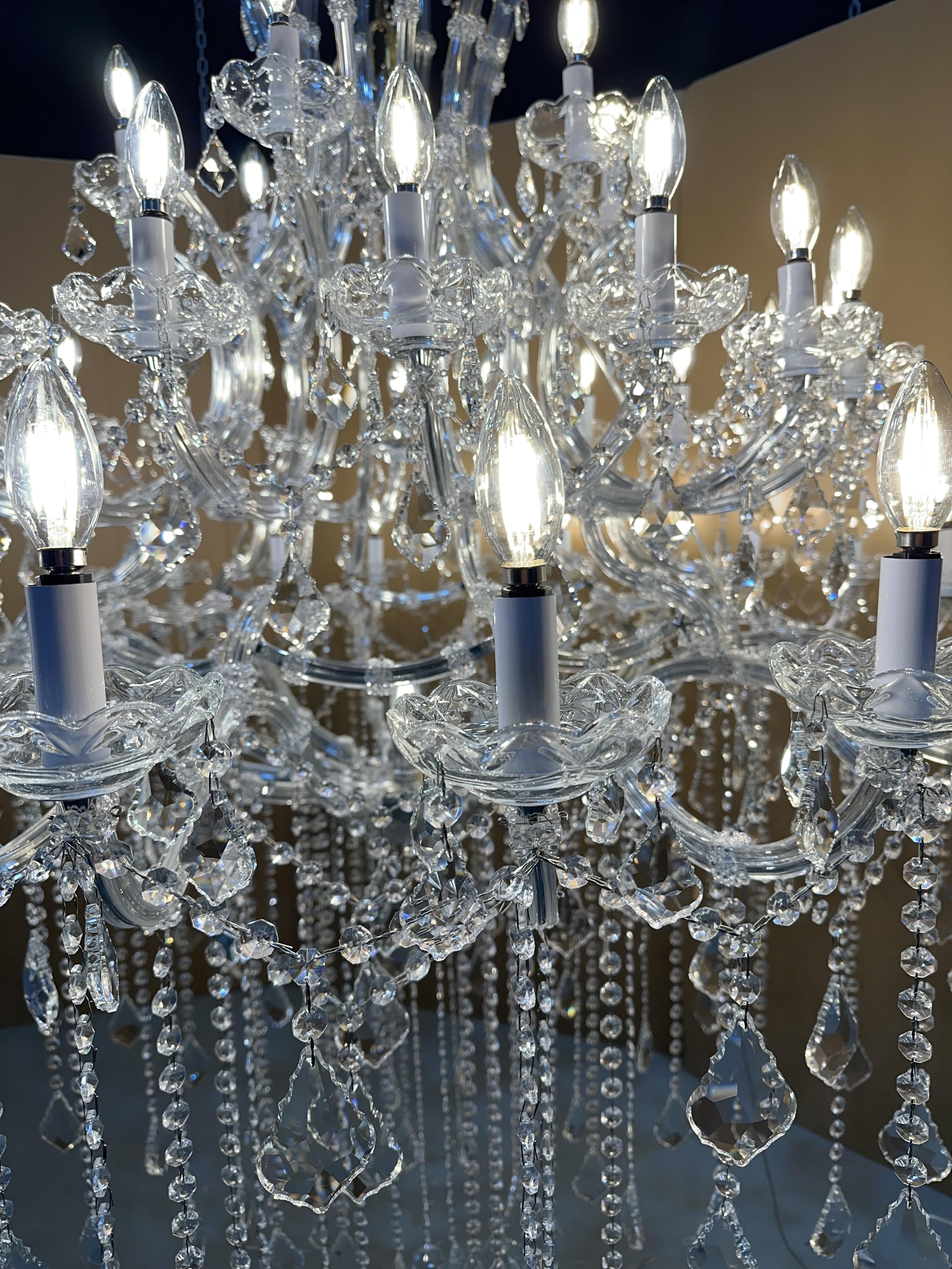 Empire candlestick Royal Crystal chandelier 60”-MEET LIGHTING