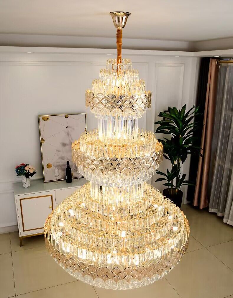 Extra Large Multi-layers Gold Luxury Crystal Chandelier Modern Empire Decrative Crystal Light-Momo Lighting