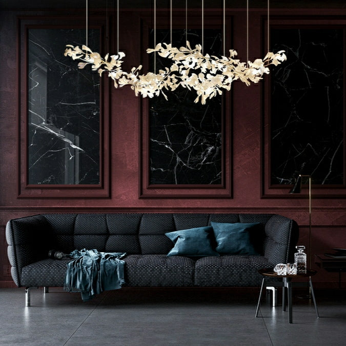 Extra Large Ceramics Twig White Flowers Chandelier Iron Tree Branch Pendant Light For Big Living/ Dining Room-MEET LIGHTING