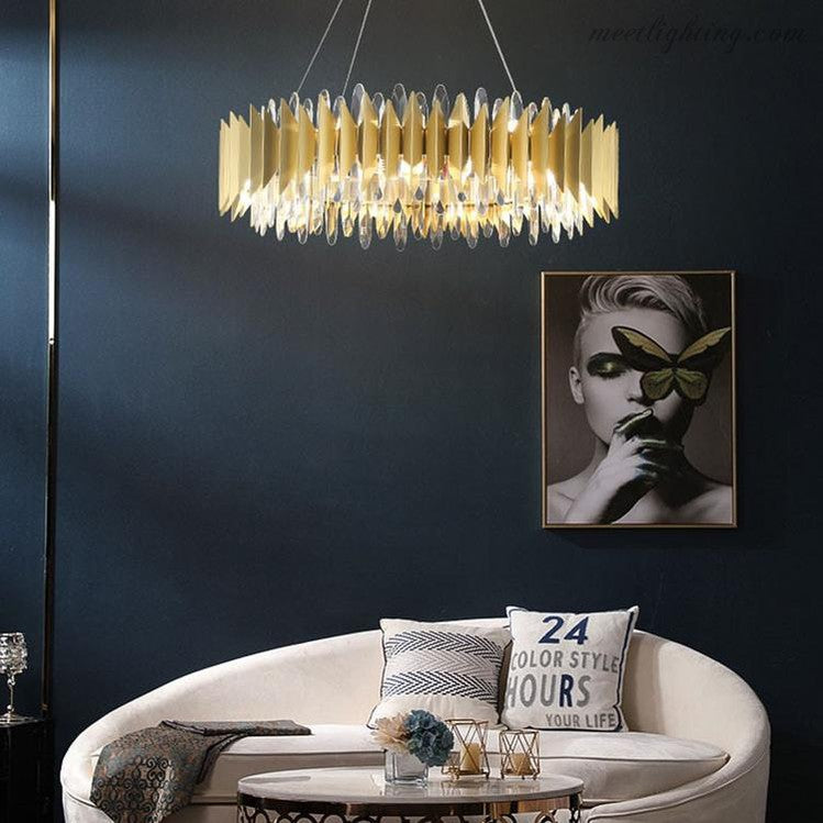 Flavian Halo Crystal Chandelier-MEET LIGHTING