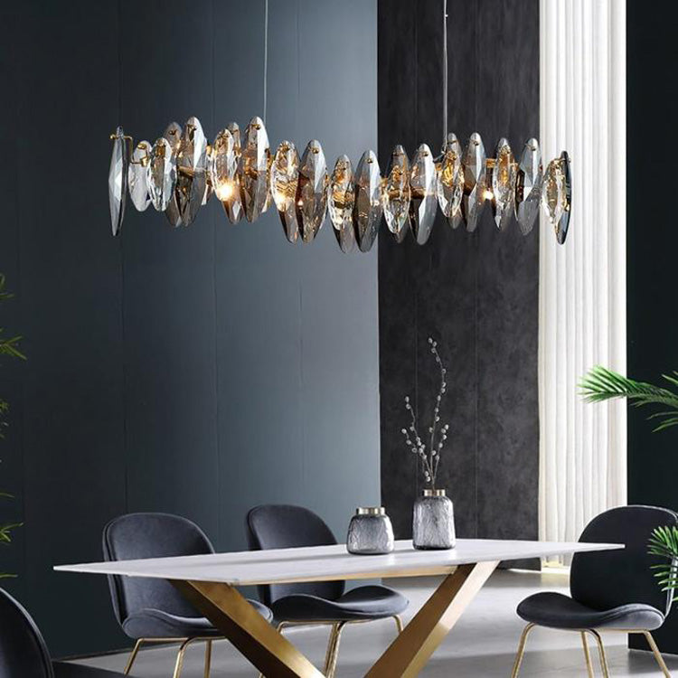 Flor Crystal Linear Chandelier-MEET LIGHTING