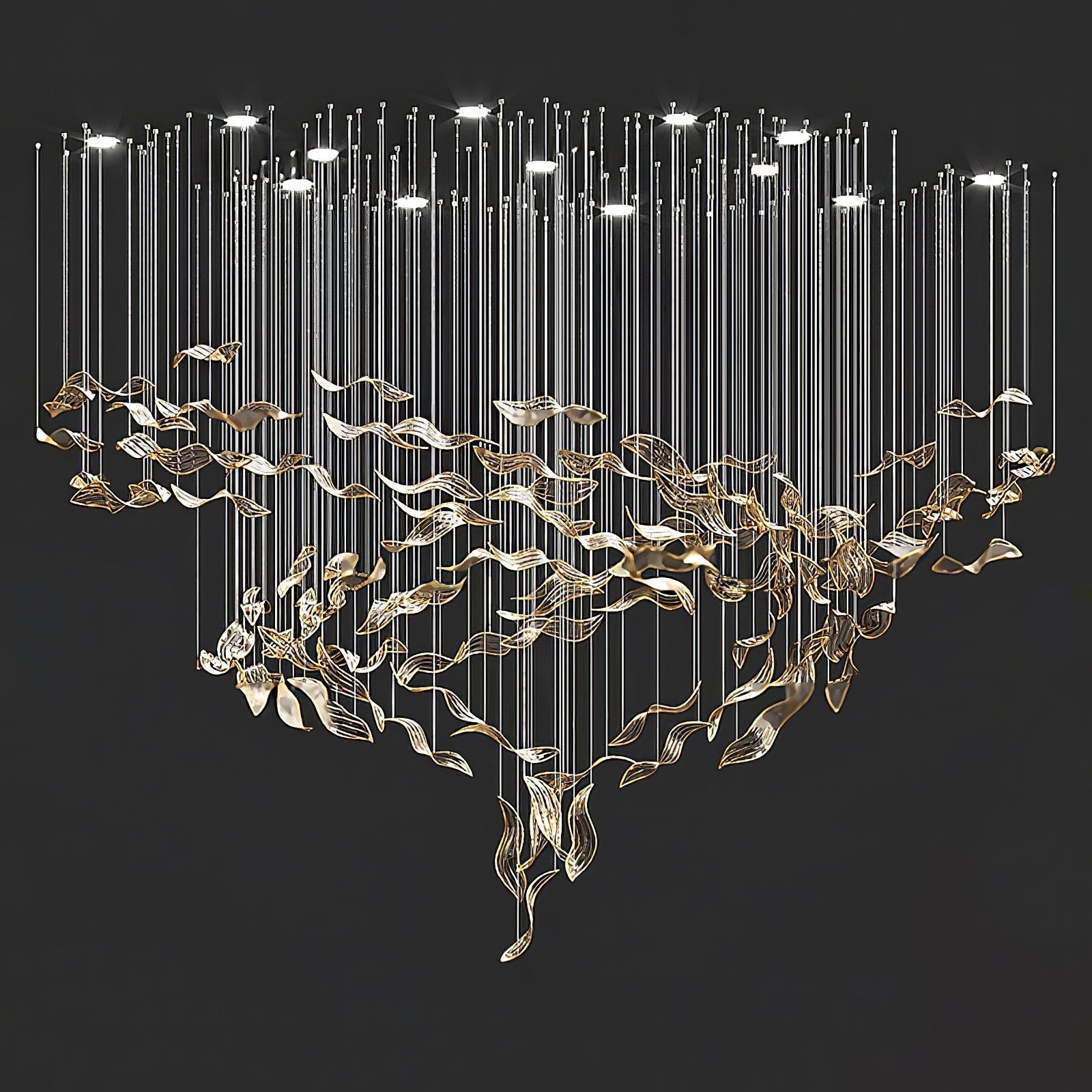 Fluttering Leaves Chandelier-MEET LIGHTING