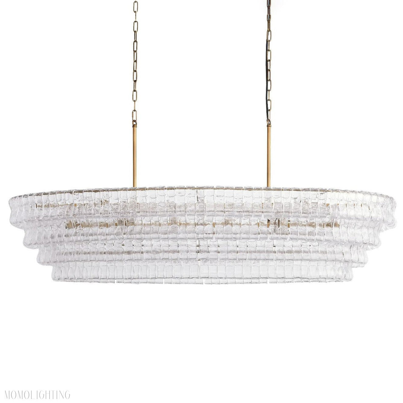 Ghiaccio Art Glass Oval Chandelier 54"/65"-Momo Lighting
