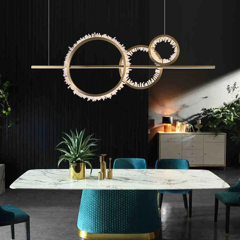 Gina Rock Crystal Gear Chandelier-MEET LIGHTING