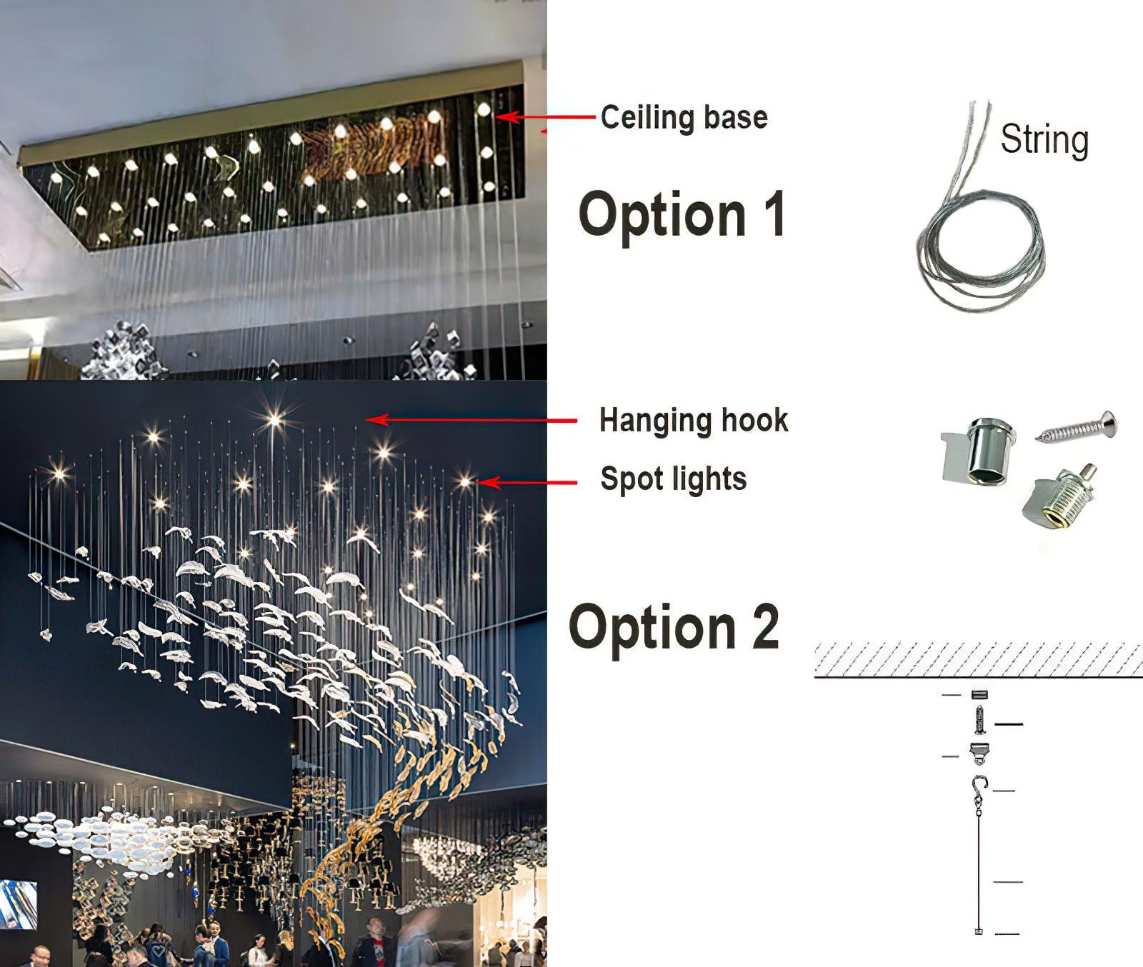 Glass Feathers Chandelier-MEET LIGHTING