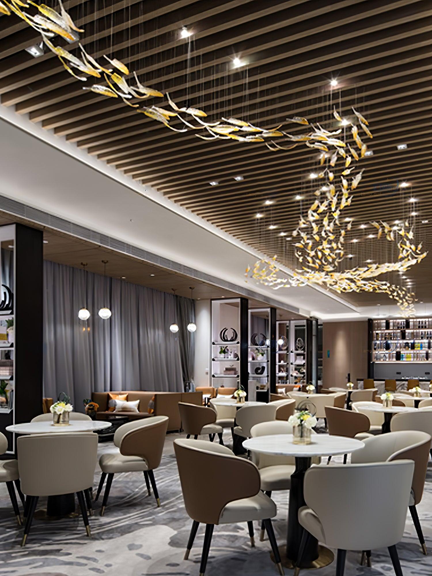 Glass Feathers Chandelier-MEET LIGHTING