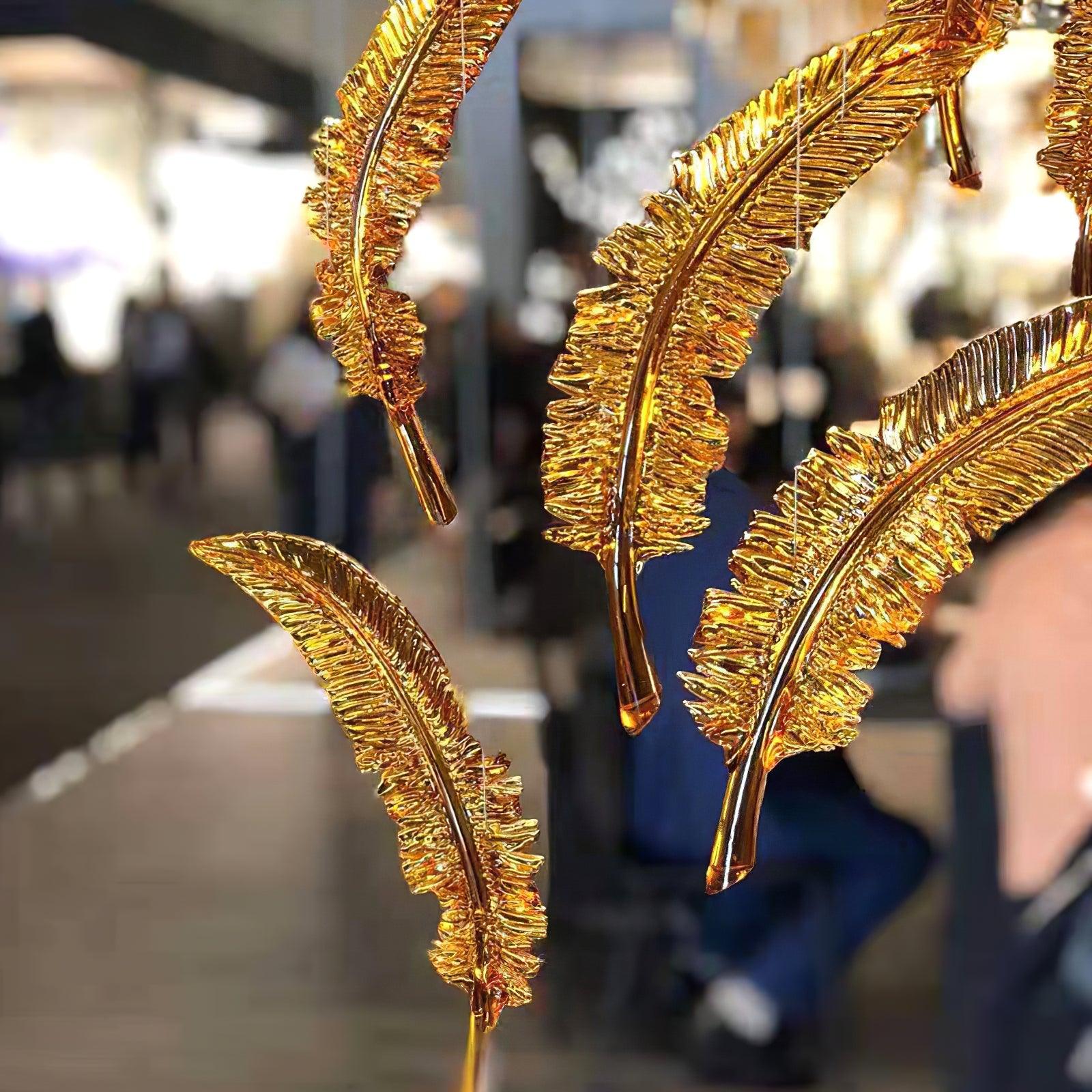 Glass Feathers Chandelier-MEET LIGHTING