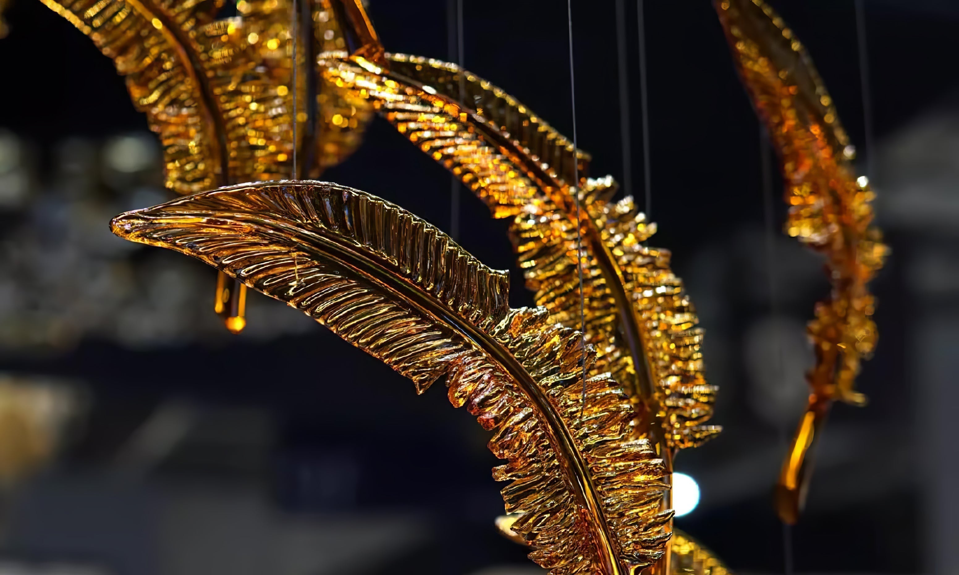 Glass Feathers Chandelier-MEET LIGHTING