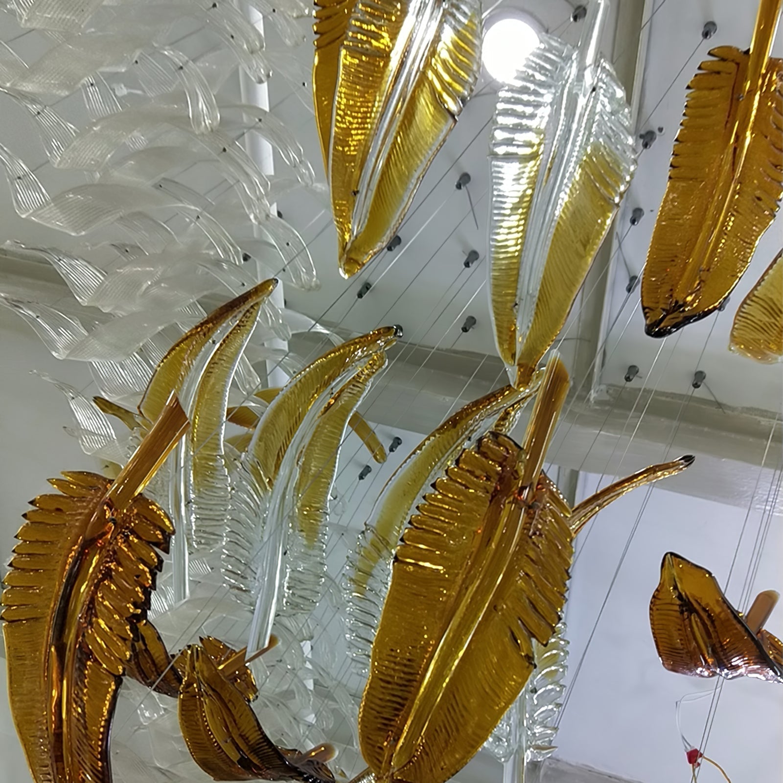 Glass Feathers Chandelier-MEET LIGHTING