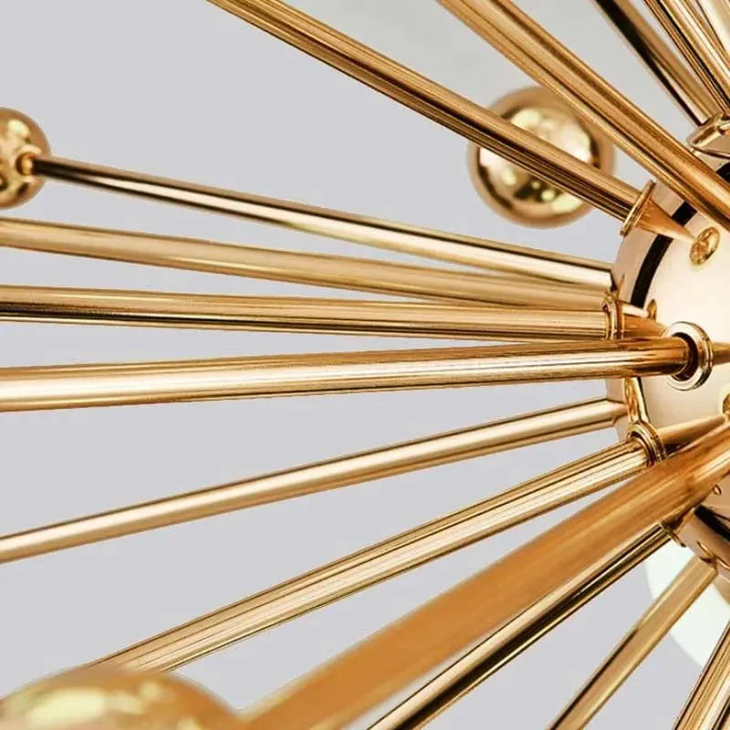 Gold And White Chandelier D 40"-MEET LIGHTING