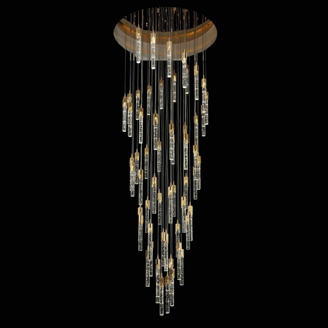 Modern Stair Light Foyer Staircase Hall Ceiling Lamps Spiral Stair Chandelier Crystal Droplight Luxury Hall Decoration Lights-MEET LIGHTING