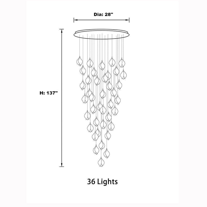 Grand Nordic Magnolia Blossom Ceramic Pendant Chandelier-MEET LIGHTING