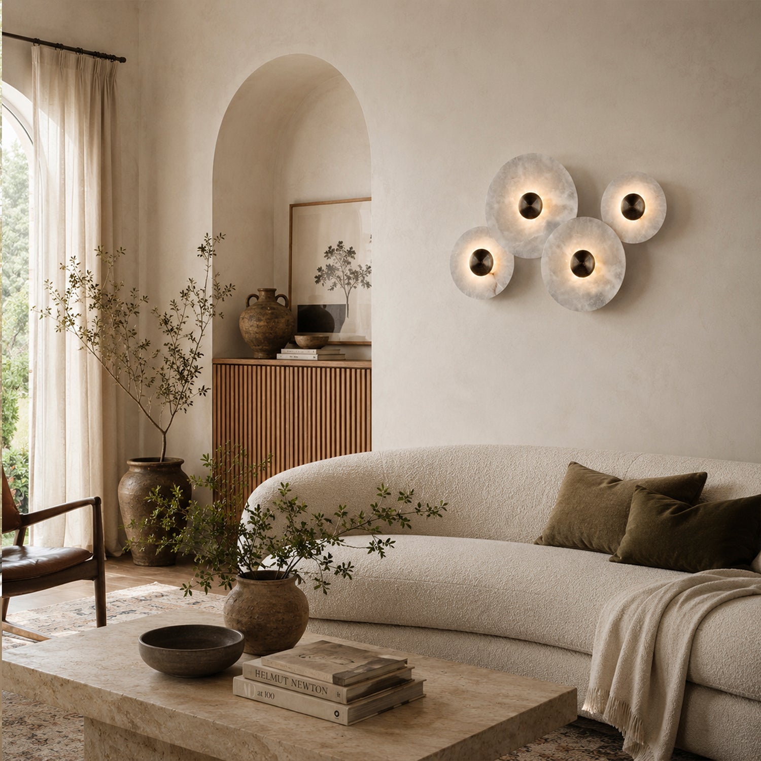 Median Alabaster Flush mount - 4 Surface by Meetlighting