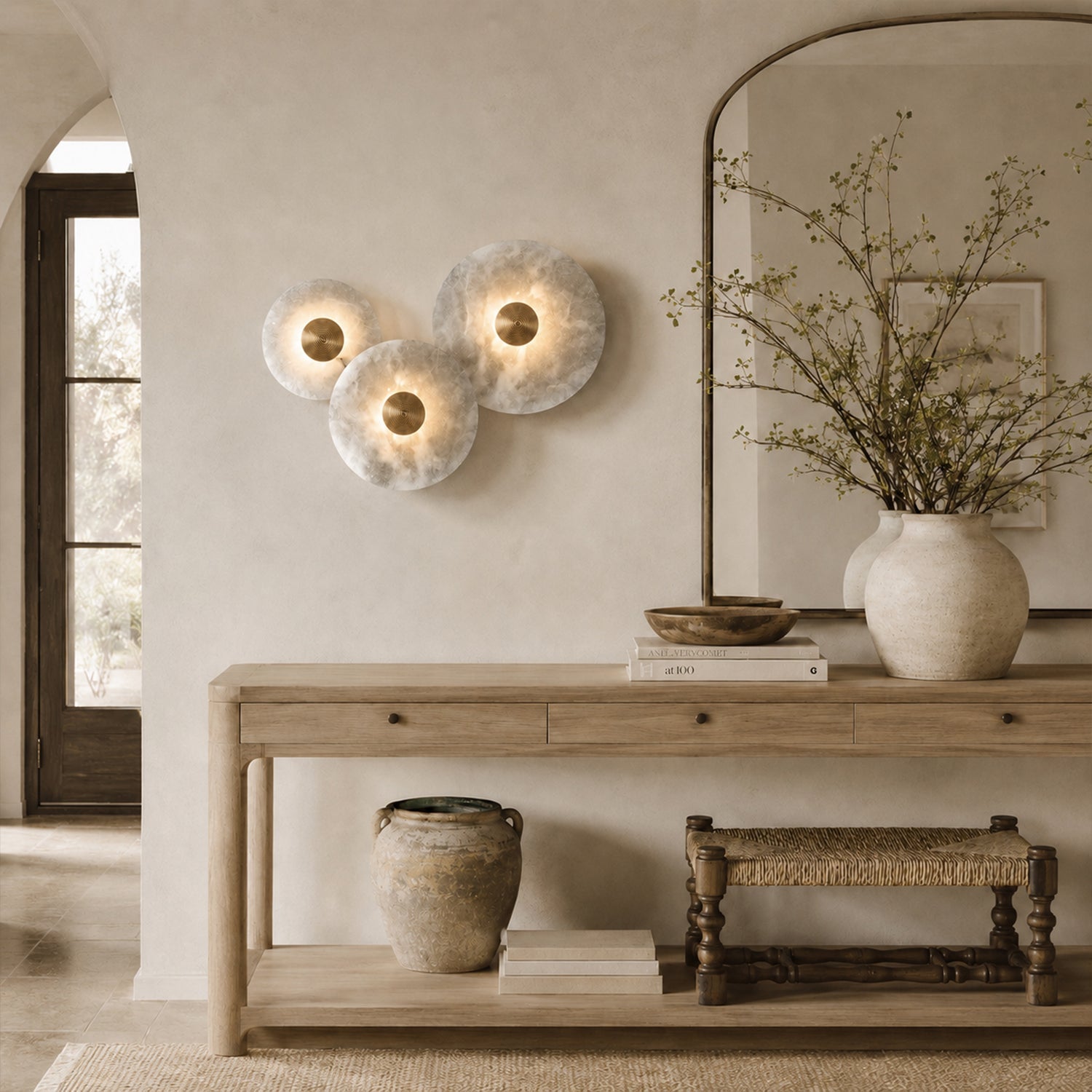 Median Alabaster Flush mount - 3 Surface by Meetlighting