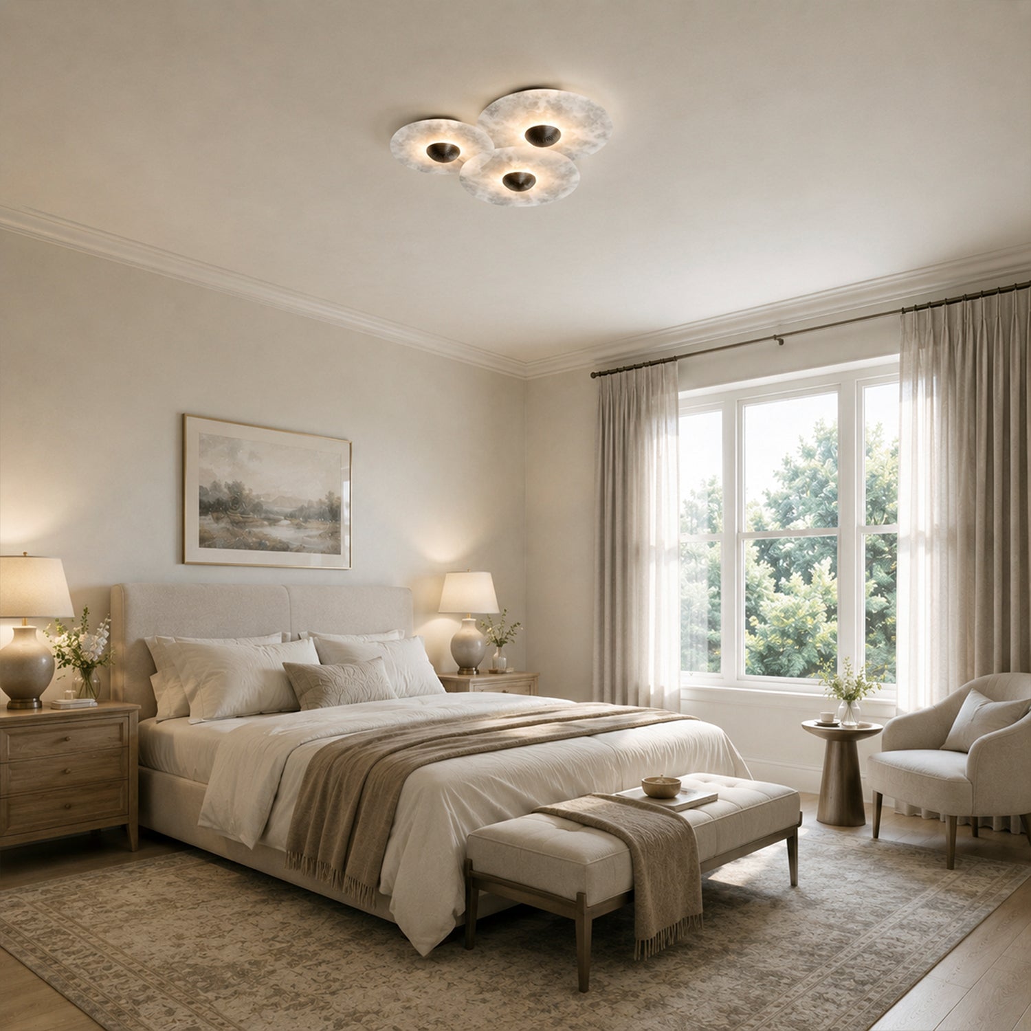Median Alabaster Flush mount - 3 Surface by Meetlighting