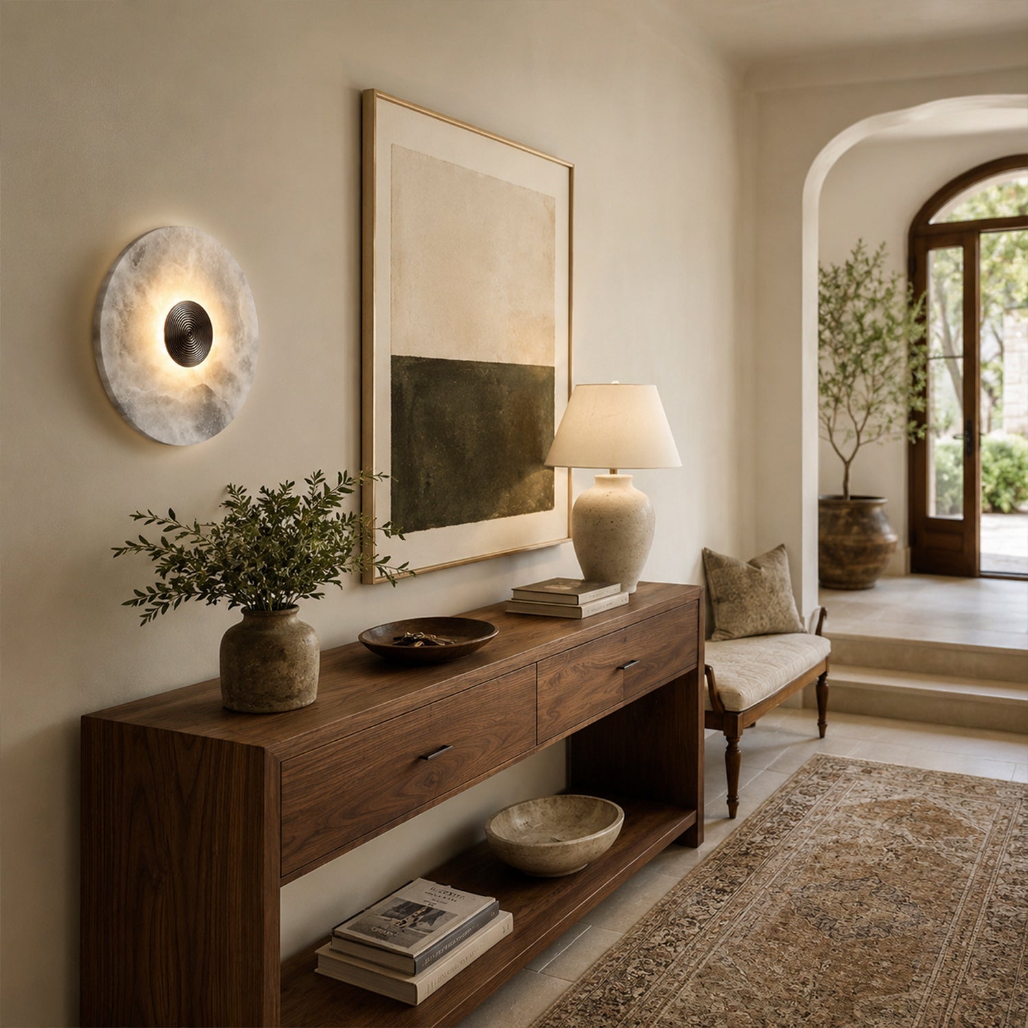 Median Alabaster Flush mount Wall Sconce by Meetlighting