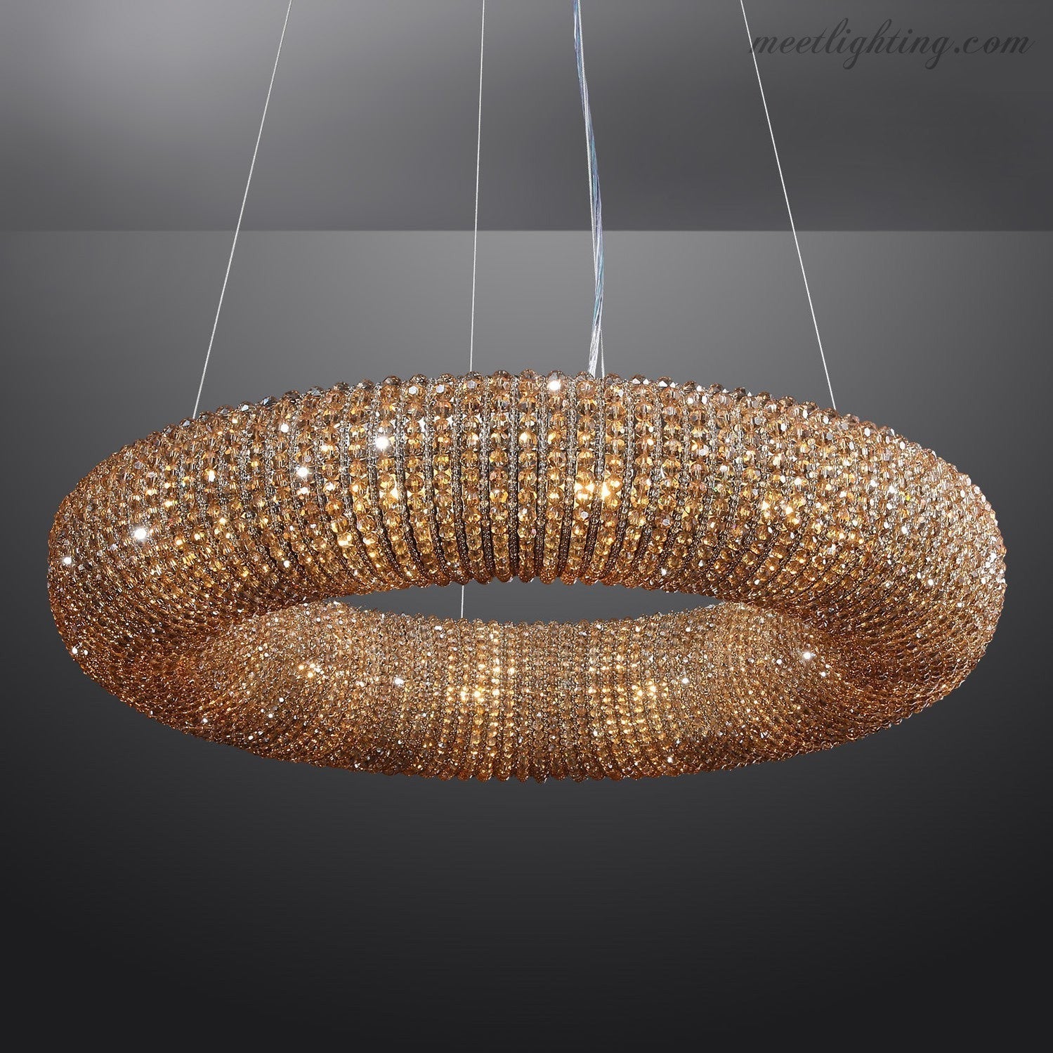 Halo Crystal Aperture Round Chandelier D72"-MEET LIGHTING