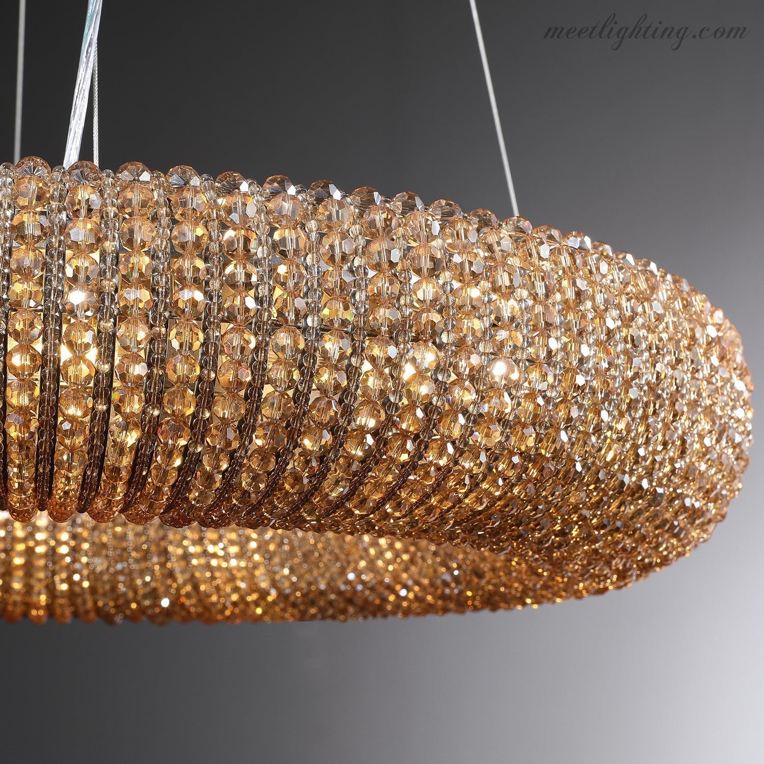 Halo Crystal Aperture Round Chandelier D72"-MEET LIGHTING