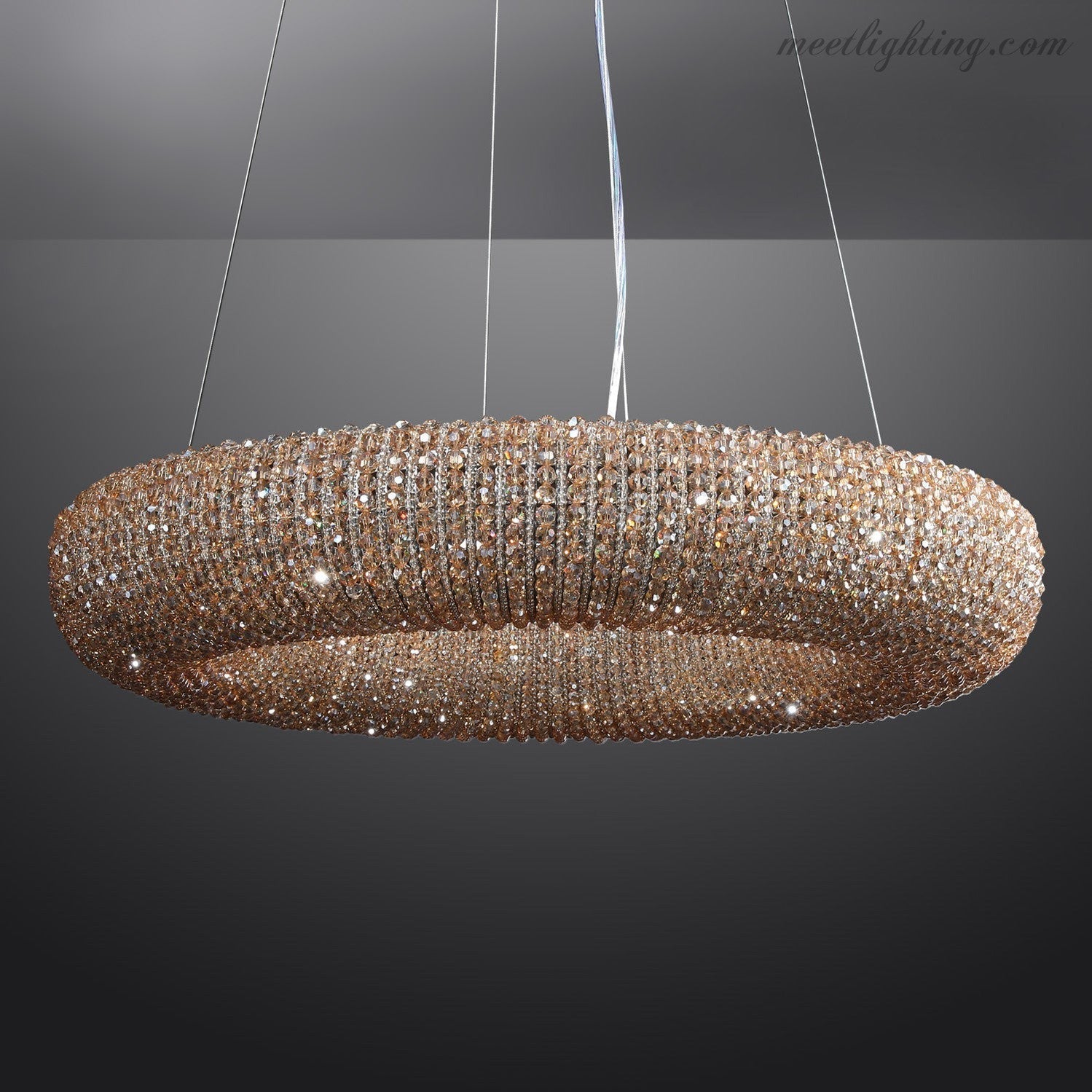 Halo Crystal Aperture Round Chandelier D72"-MEET LIGHTING