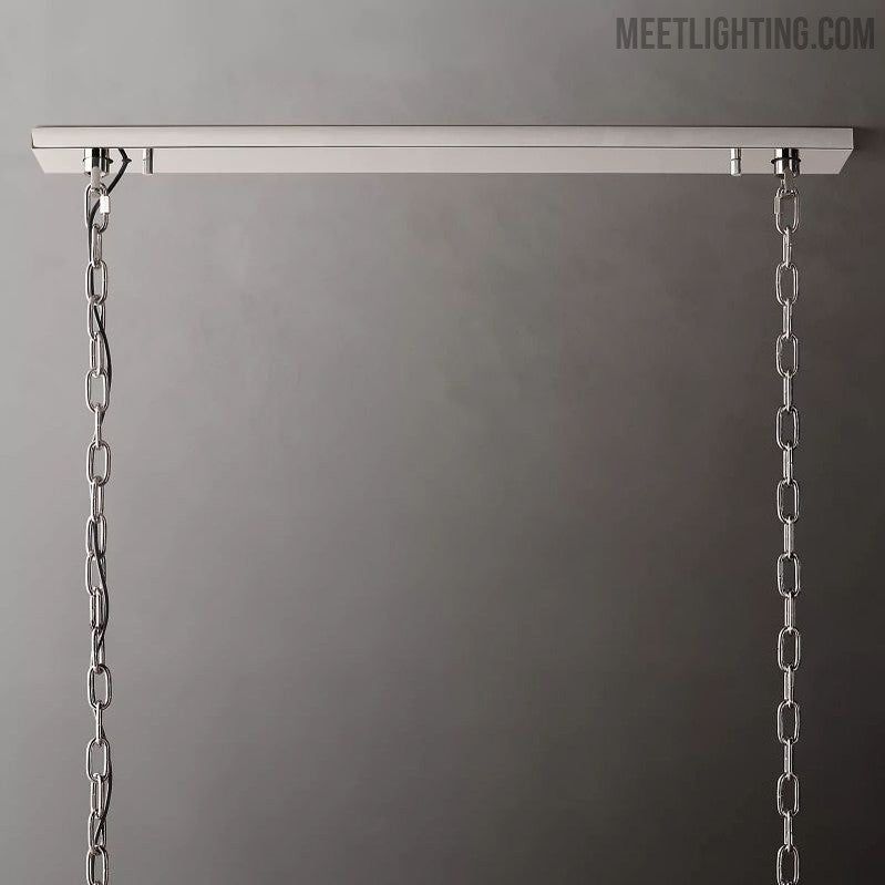 Harlow Calcite Rectangular Chandelier 74"-MEET LIGHTING