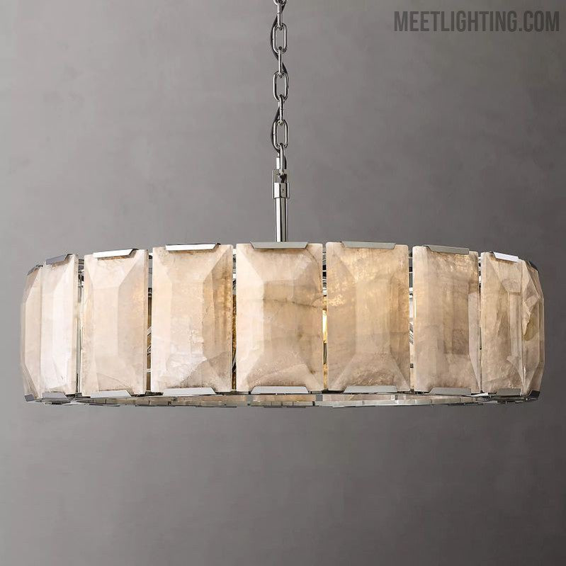 Harlow Calcite Round Chandelier 43"-MEET LIGHTING