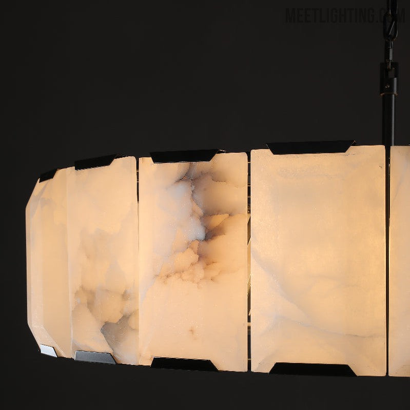Harlow Calcite Round Chandelier 60"-MEET LIGHTING