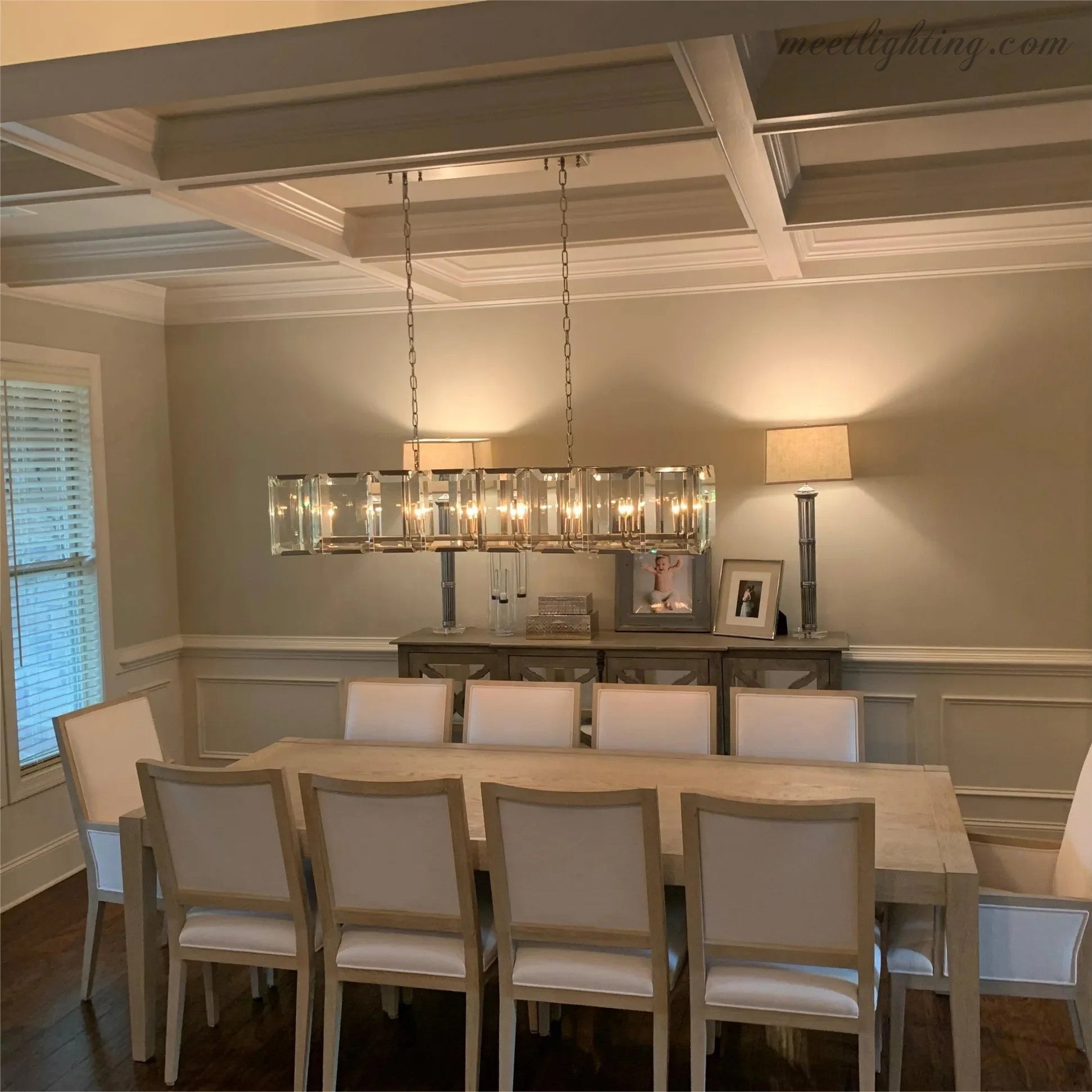 Harlow Crystal Rectangular Chandelier 74"-MEET LIGHTING