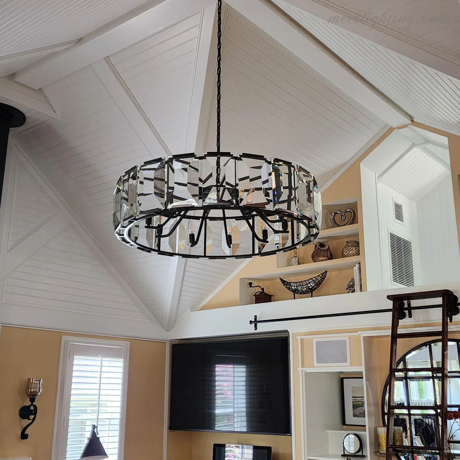 Harlow Crystal Round Chandelier 19"-MEET LIGHTING