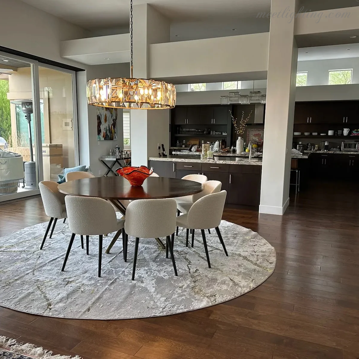 Harlow Crystal Round Chandelier 19"-MEET LIGHTING