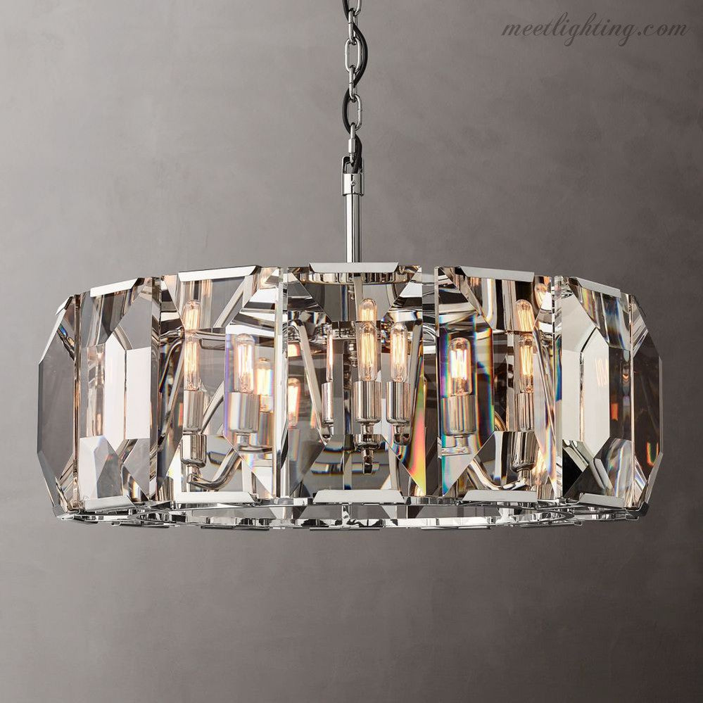 Harlow Crystal Round Chandelier 31"-MEET LIGHTING