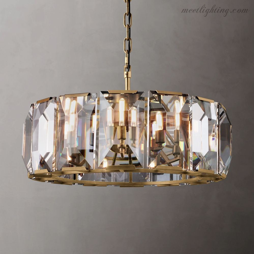 Harlow Crystal Round Chandelier 31"-MEET LIGHTING