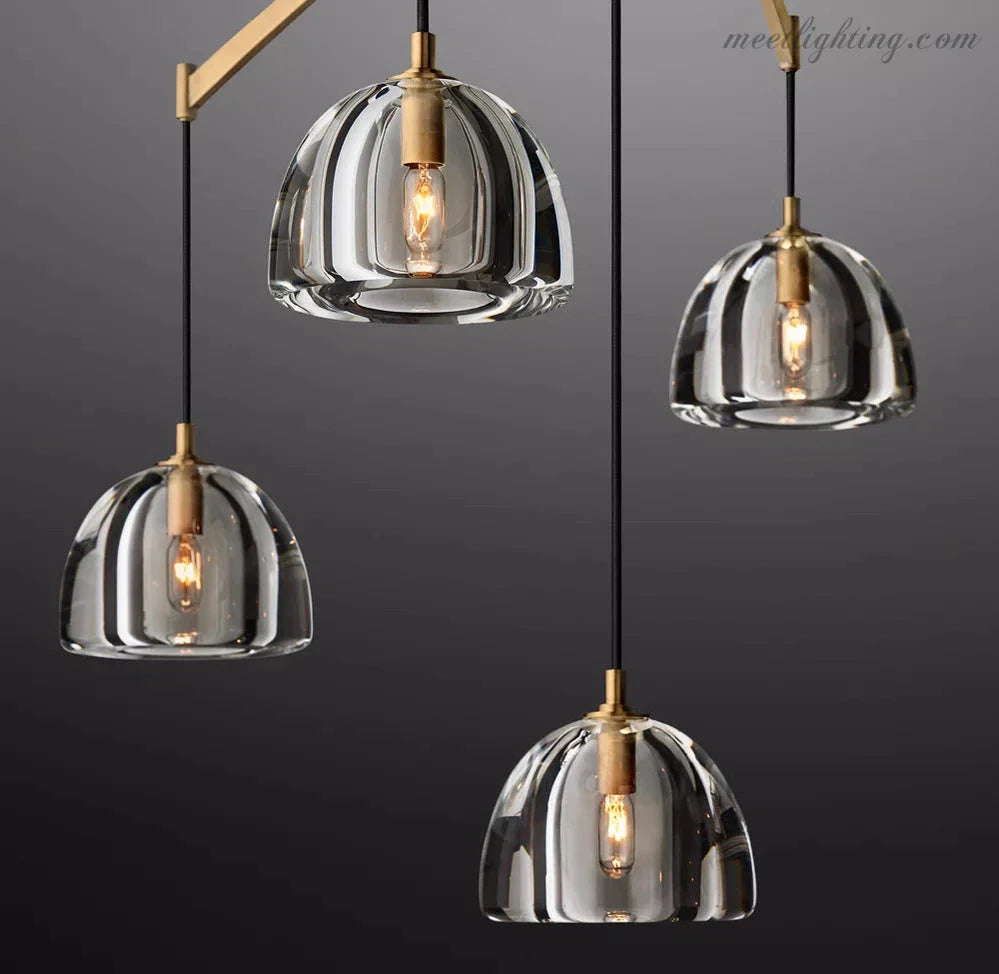 Hemisphere Modern Glass Linear Chandelier 72''-MEET LIGHTING