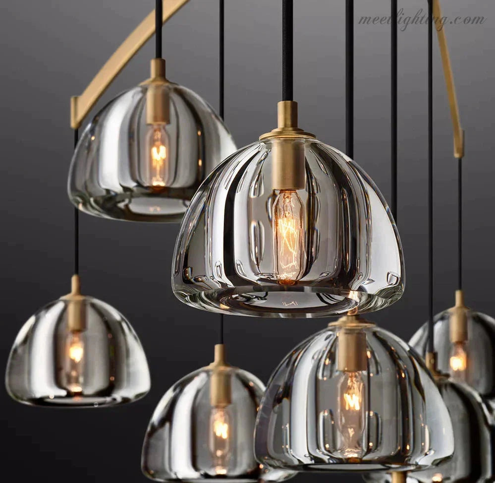 Hemisphere Modern Glass Round Chandelier 48''-MEET LIGHTING