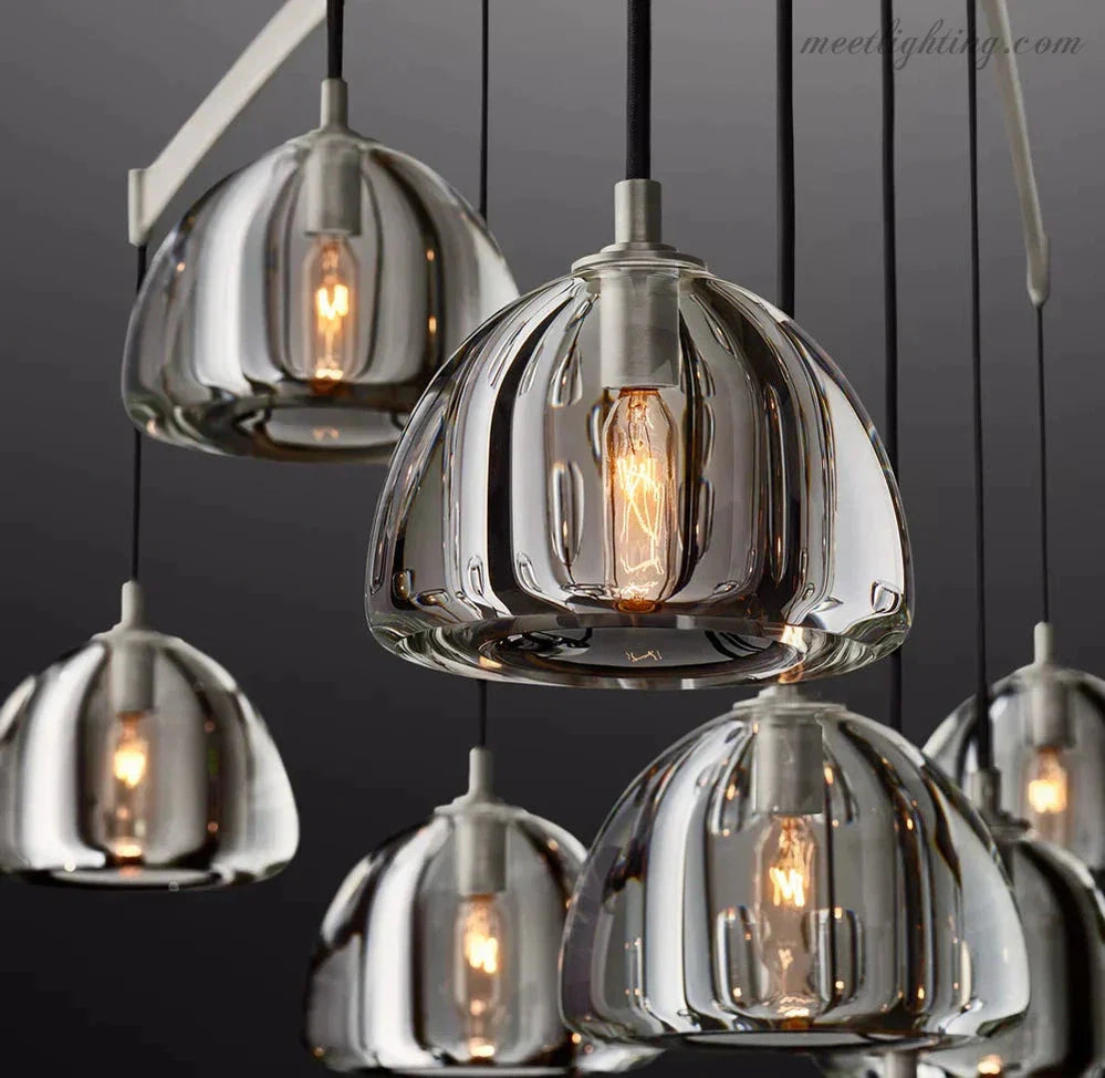 Hemisphere Modern Glass Round Chandelier 48''-MEET LIGHTING