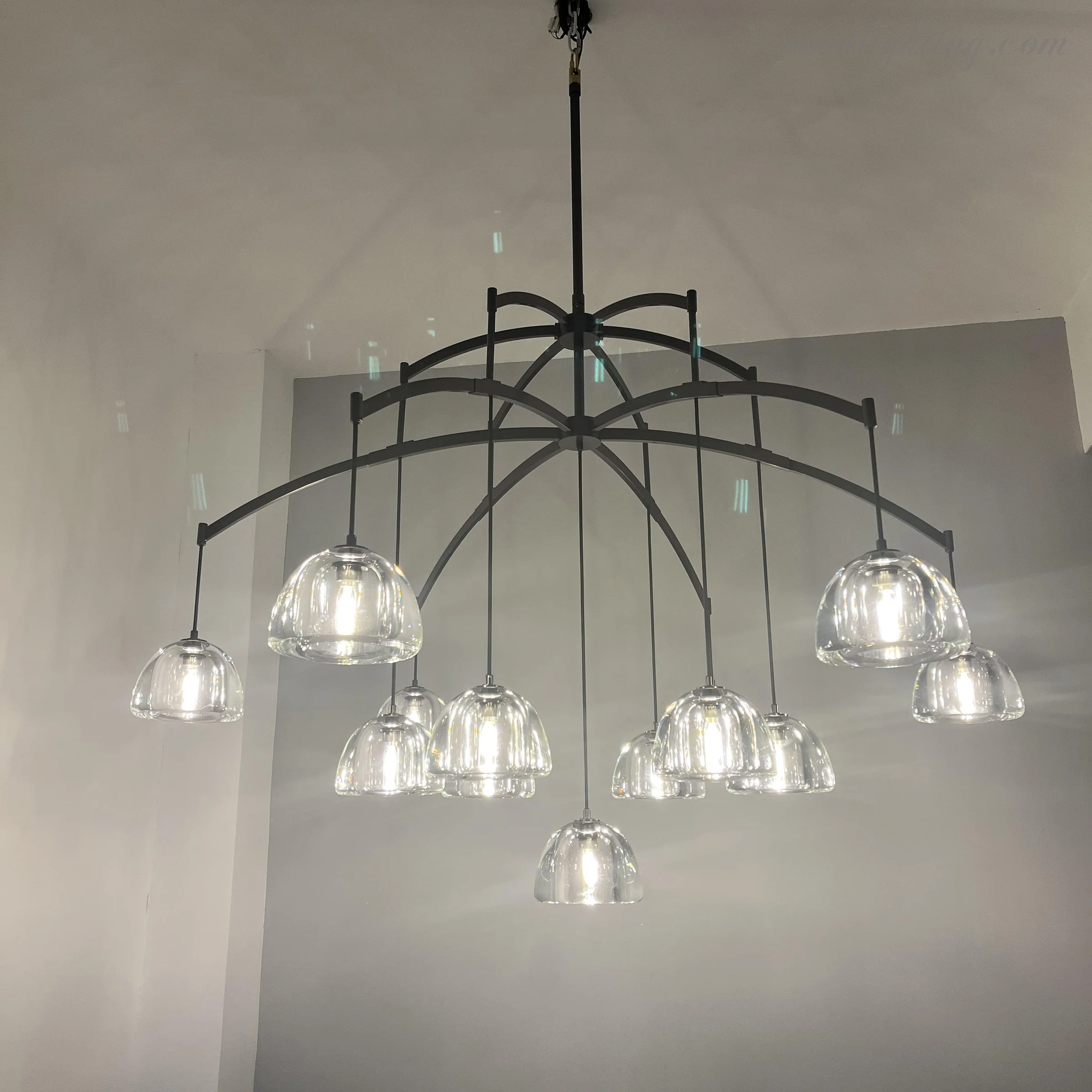 Hemisphere Modern Glass Round Chandelier 60''-MEET LIGHTING