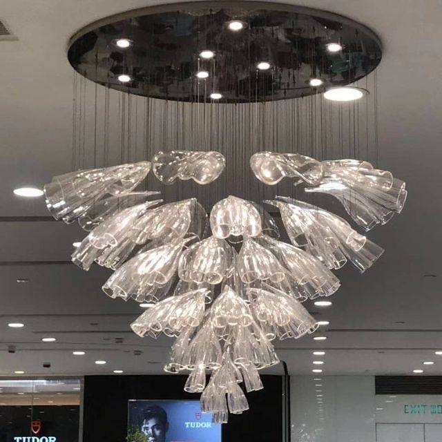 Light Luxury Art Design Petal-like Glass Chandeliers-MEET LIGHTING