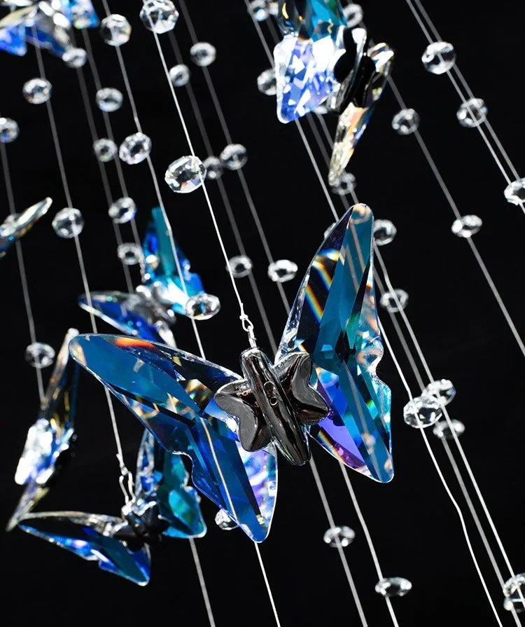 Northern European Style K9 Crystal Floating Butterfly Chandelier for High-ceiling-MEET LIGHTING