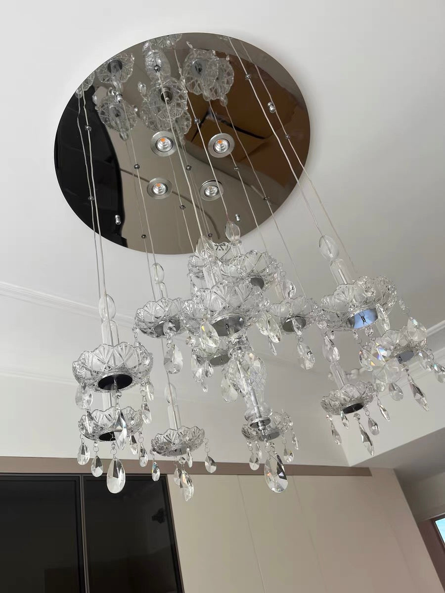 French Romantic Candle Crystal Chandelier White Modern Art Creative Pendant Light For Living Room/Dining Room/Bedroom-MEET LIGHTING