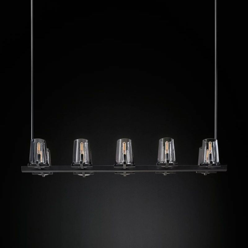 Kuseau Glass Linear Chandelier 49"-MEET LIGHTING