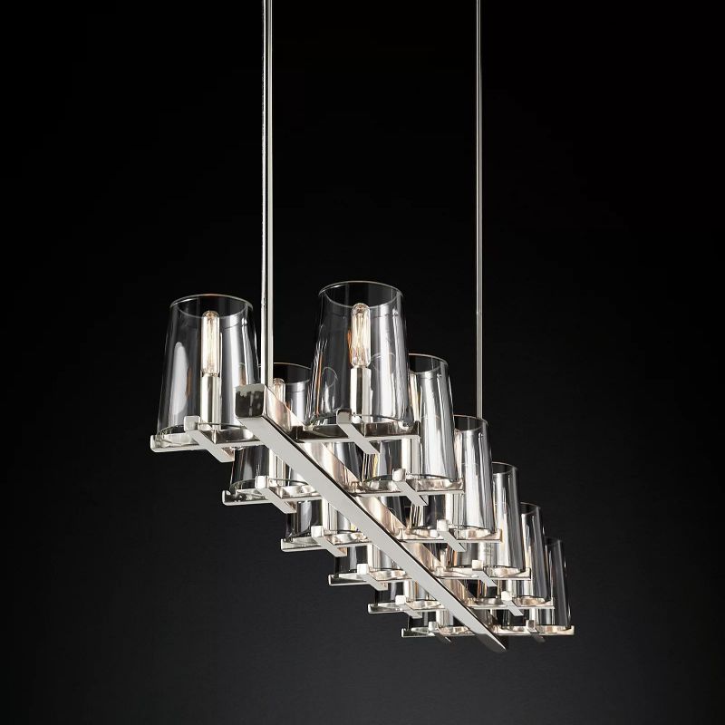 Kuseau Glass Linear Chandelier 60"-MEET LIGHTING